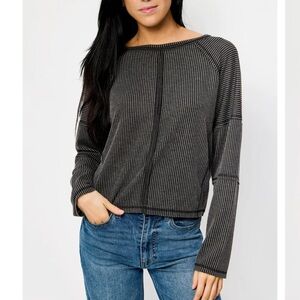 Telluride clothing company black ribbed shirt